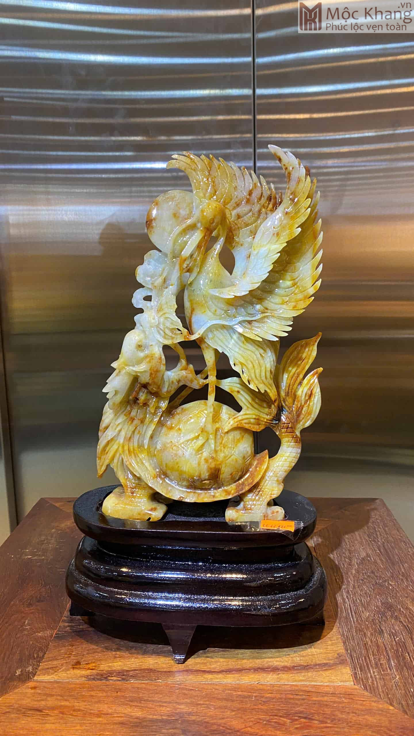 Tien-Hac-Cuoi-Long-Quy-Ngoc-Serpentine-Cao-24-Ngang-17-cm-3.jpg Tác Phẩm Tiên Hạc Cưỡi Long Quy Ngọc Serpentine