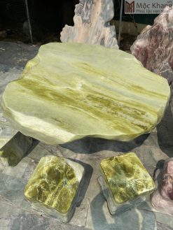 Bộ Bàn 8 Ghế Đá Ngọc Serpentine