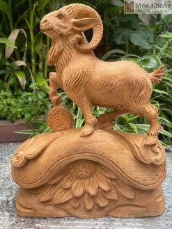 Tượng Dê Tài Lộc Gỗ Ngọc Am