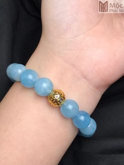 Vòng Tay Đá Aqua Mix Charm Vàng