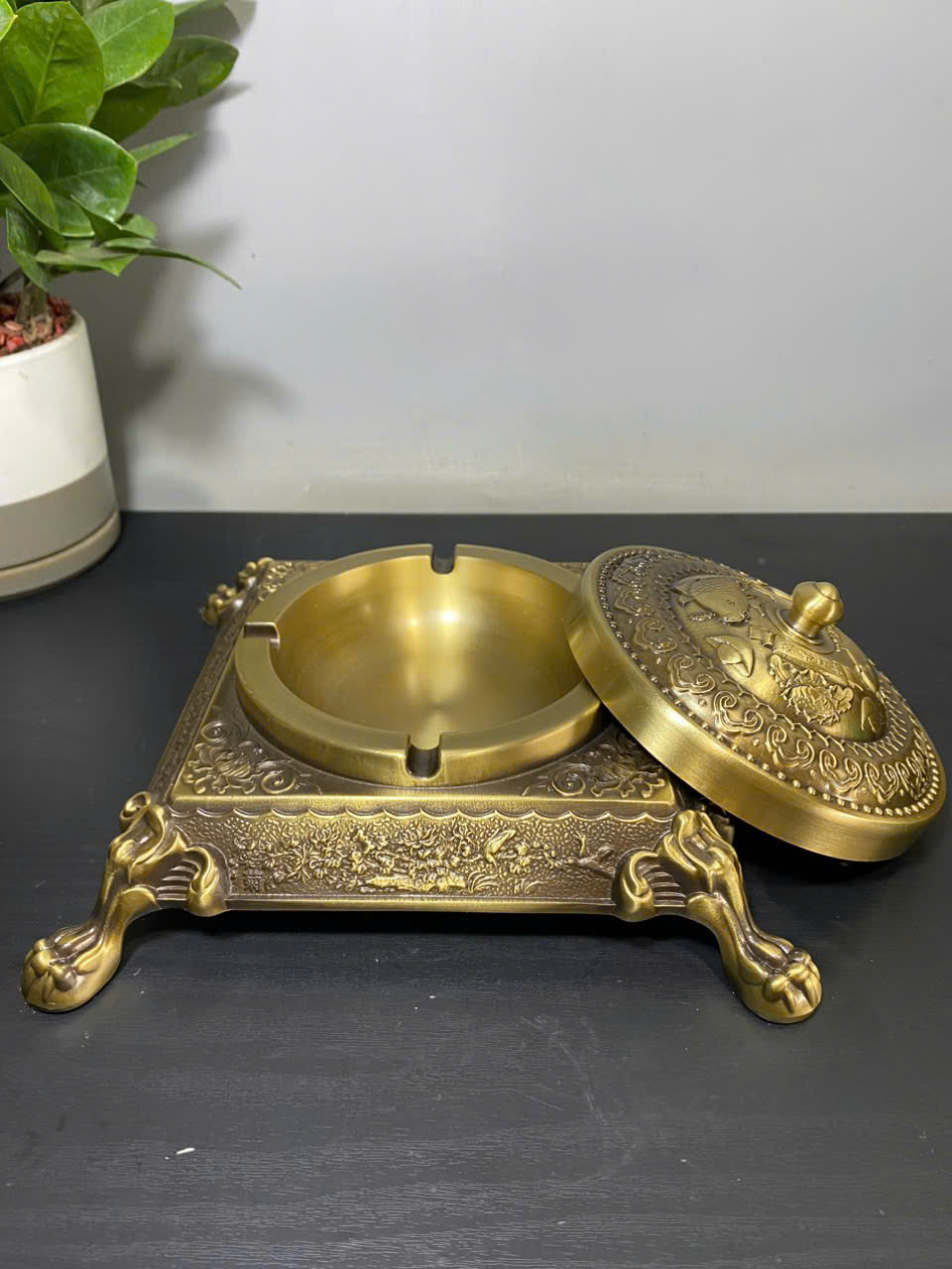 Gạt Tàn Thuốc Lá Đồng Cao 10 Ngang 19 (cm) Cân Năng 1,4 (kg) (4)