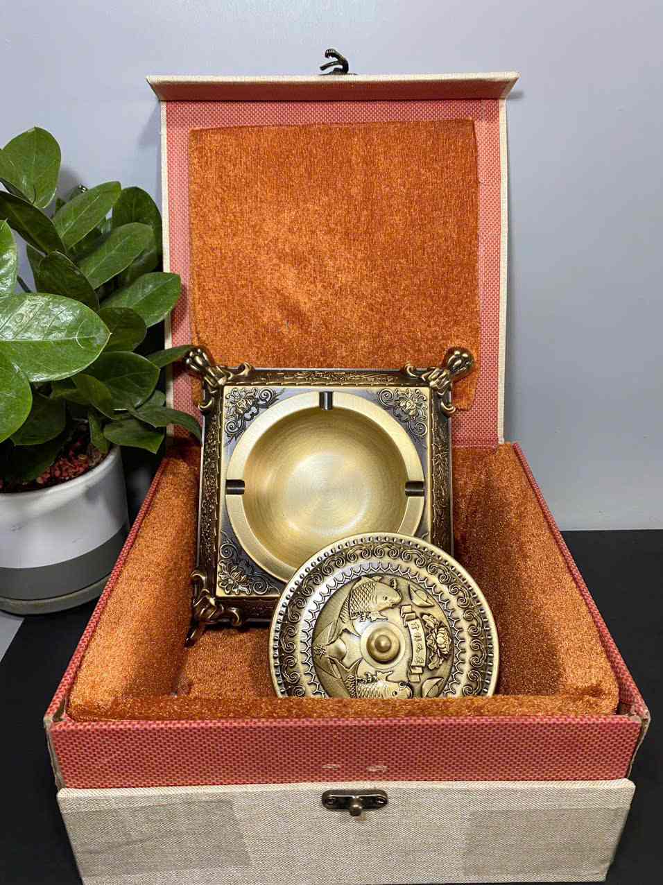 Gạt Tàn Thuốc Lá Đồng Cao 10 Ngang 19 (cm) Cân Năng 1,4 (kg) (5)