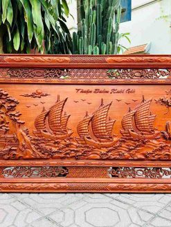 Tranh Thuận Buồm Xui Gió Gỗ Hương