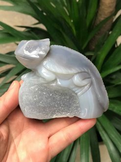 Tượng Tắc Kè Ngọc Mã Não