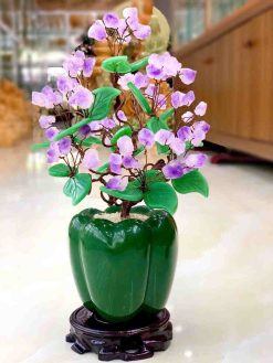Bình Hoa Đá Thạch Anh Tím