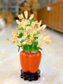 Bình Hoa Đá Thạch Anh Vàng