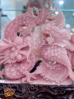 Tác Phẩm Long Phụng Sum Vầy Ngọc Onyx Hồng
