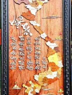 Tranh Bản Đồ Việt Nam Gỗ Hương