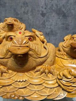 Tượng Tam Cóc Ngậm Tiền Gỗ Ngọc Am