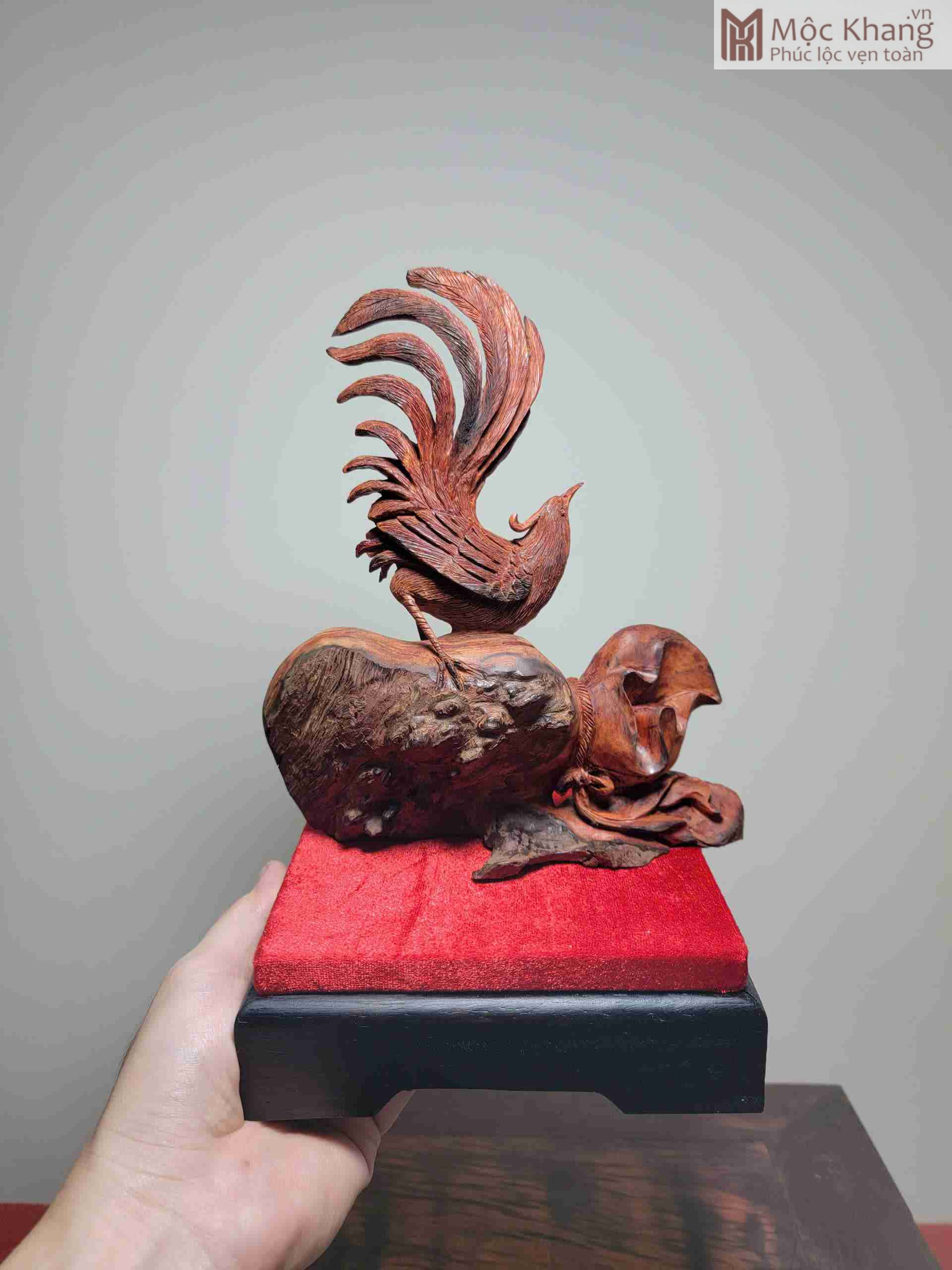 Chim Gỗ Nu Trắc Cao 30 Ngang 12 Sâu 6 (cm) (5) Tượng Chim Uyên Ương Gỗ Nu Trắc