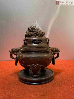 Lư Rồng Xông Trầm Gỗ Trắc