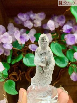 Tượng Mẹ Quan Âm Đá Thạch Anh Trắng