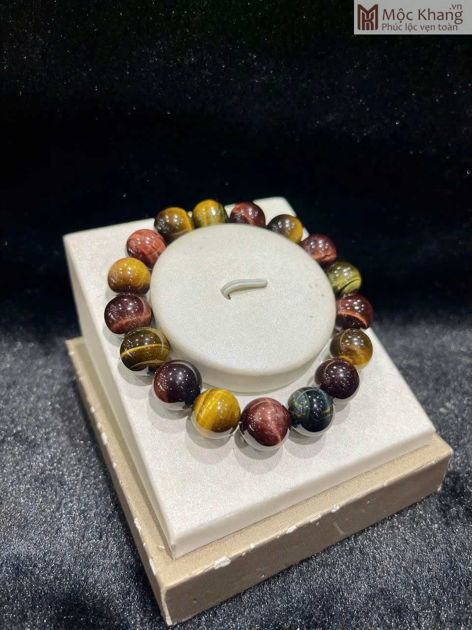 Vòng Tay Đá Mắt Hổ (Tiger Eye ) Đường Kính Hạt 12 (mm) (2)