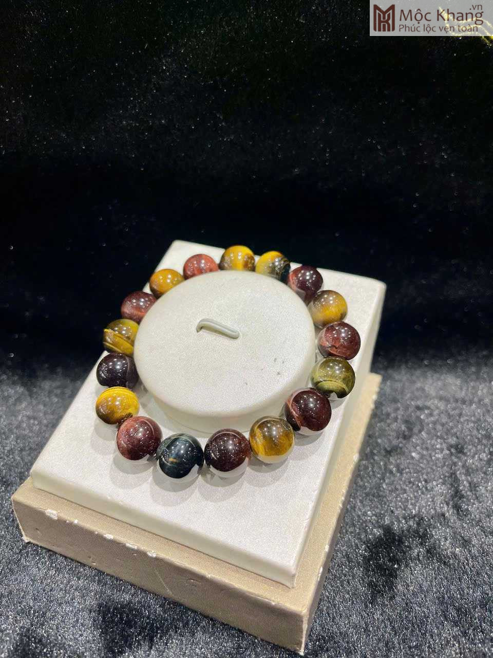 Vòng Tay Đá Mắt Hổ (Tiger Eye ) Đường Kính Hạt 12 (mm) (3) vòng tay đá phong thủy