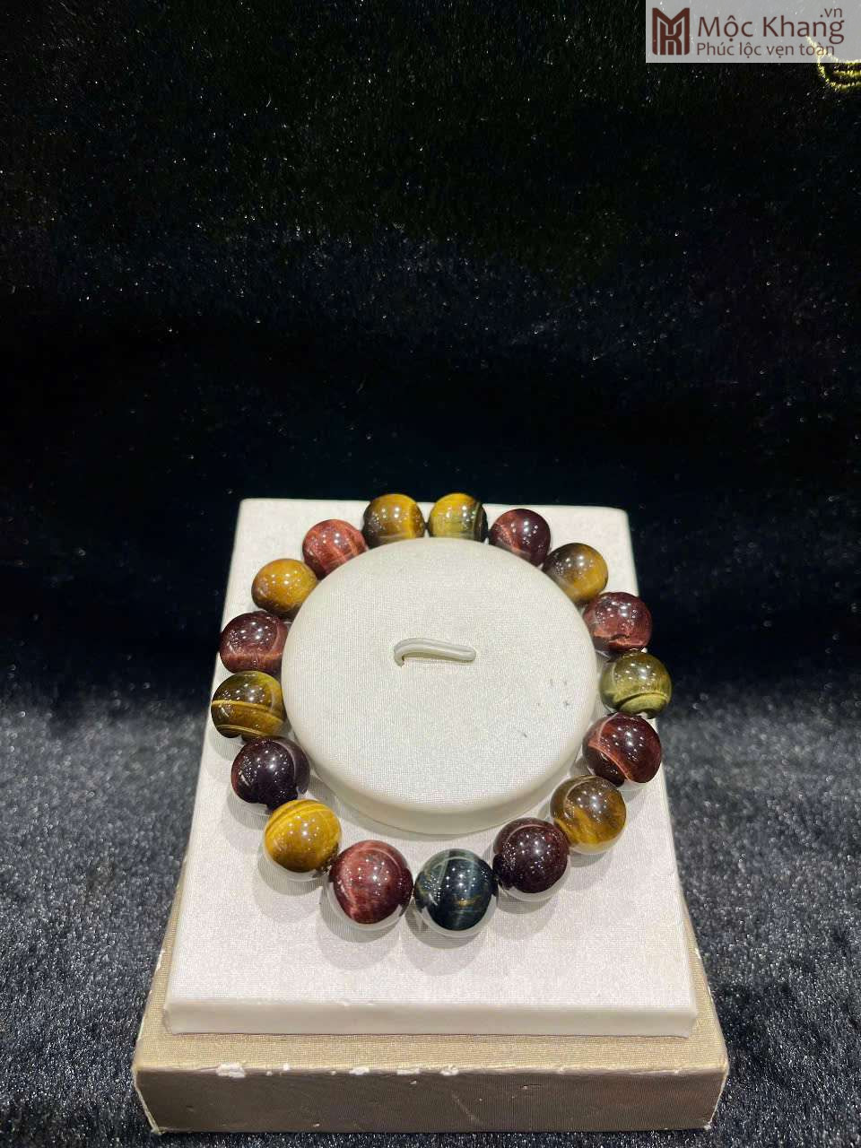 Vòng Tay Đá Mắt Hổ (Tiger Eye ) Đường Kính Hạt 12 (mm) (4)