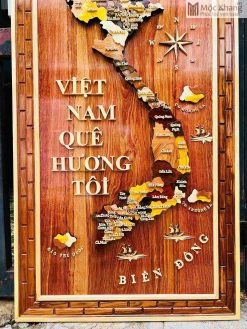 Tranh Bản Đồ Việt Nam Gỗ Hương