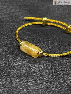 Vòng Tay Cáp Lu Thống Đá Thạch Anh Tóc Vàng