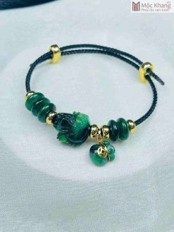 Vòng Tay Cáp Ngũ Điếu Mix Hồ Ly Đá Sơn Thủy