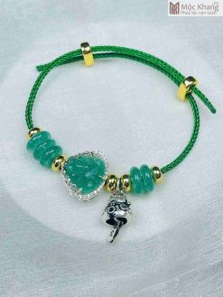 Vòng Tay Cáp Ngũ Điếu Mix Hồ Ly Đá Thạch Anh