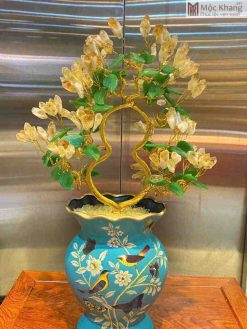 Bình Hoa Đá Thạch Anh Vàng