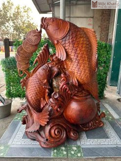 Tượng Cá Phong Thủy Gỗ Hương