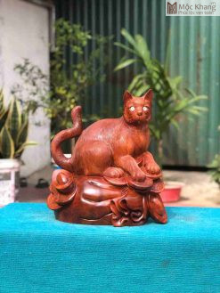 Tượng Mèo Gỗ Hương