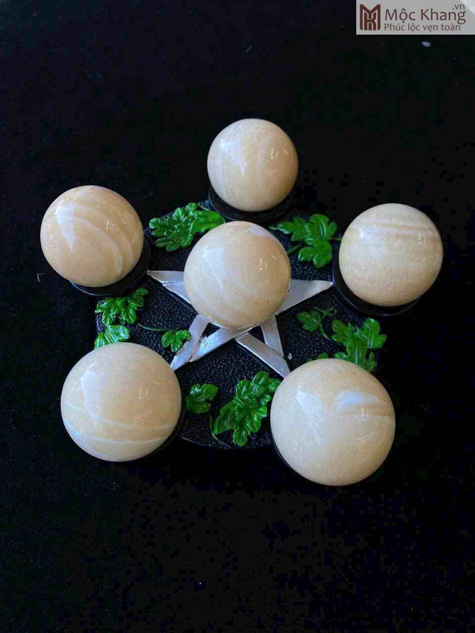 Bi Ngũ Hành Đá Thạch Anh Đường Kính 4 (cm) (4)_4 Bi Ngu Hanh Da Thach Anh Duong Kinh 4 cm 4 4