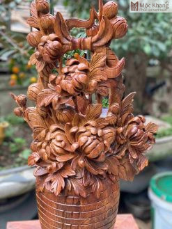 Giỏ Hoa Cúc Gỗ Hương