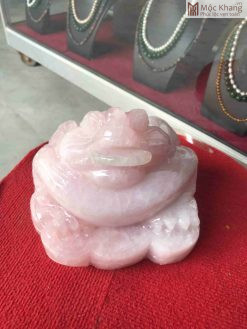 Tượng Thiềm Thừ Đá Thạch Anh Hồng