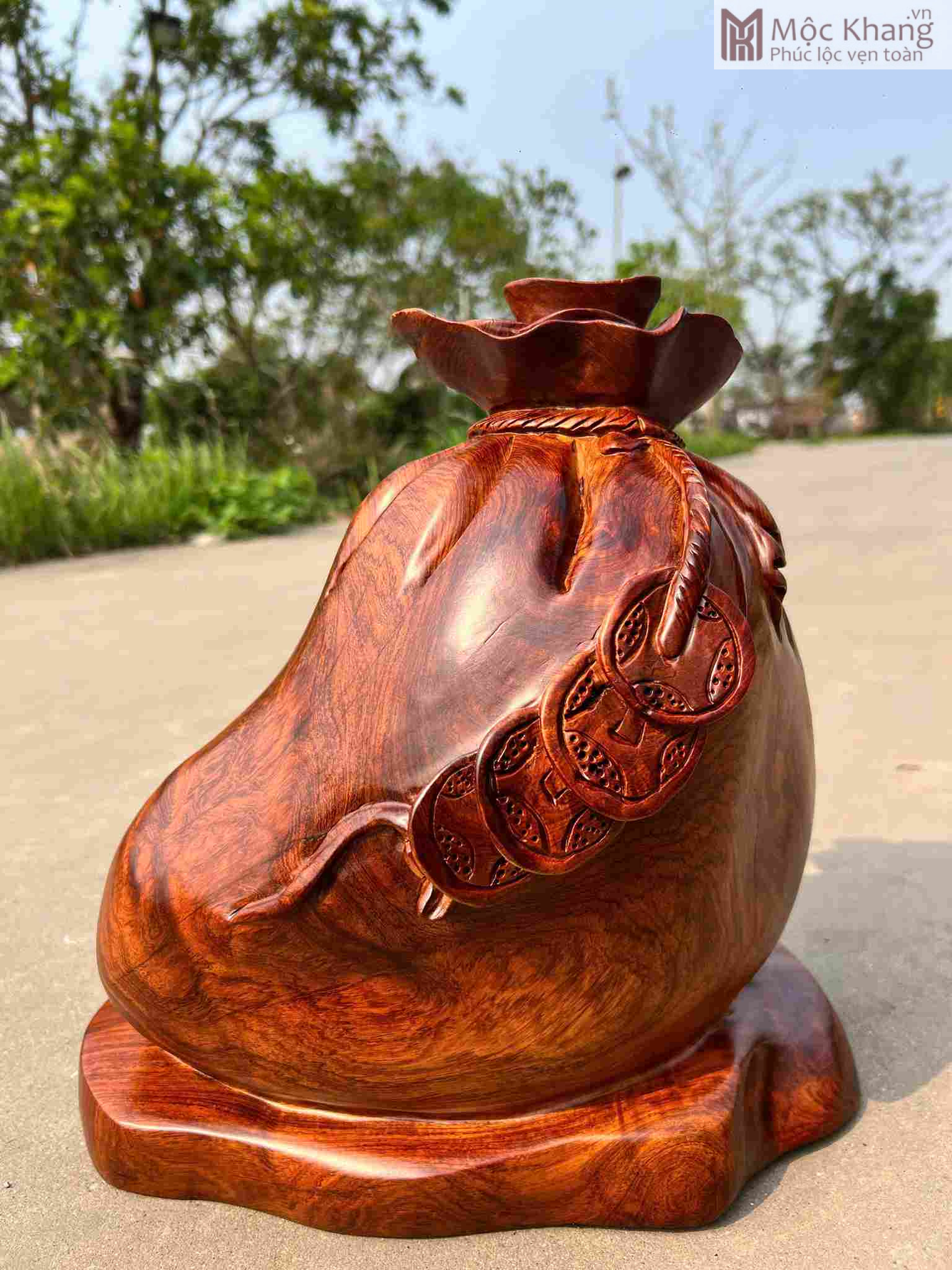Bao Tiền Tài Lộc Gỗ Hương Cao 35 Ngang 33 Sâu 18 (cm) (3)_3 Bao Tiền Tài Lộc Gỗ Hương
