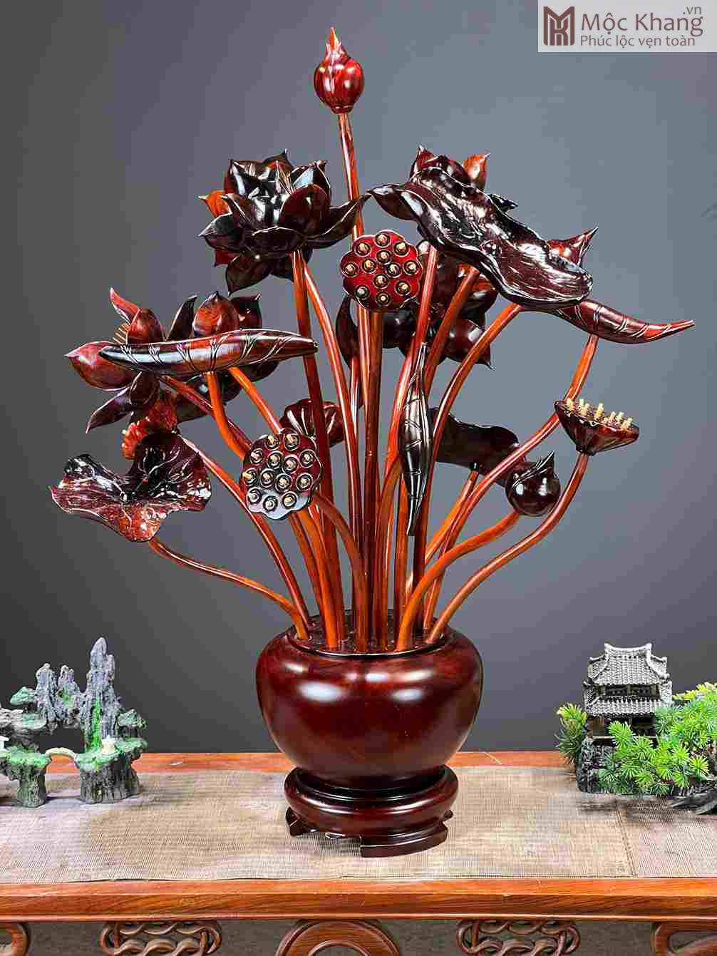 Bình Hoa Gỗ Trắc Cao 78 Ngang 60 Sâu 58 (cm) (3)_3