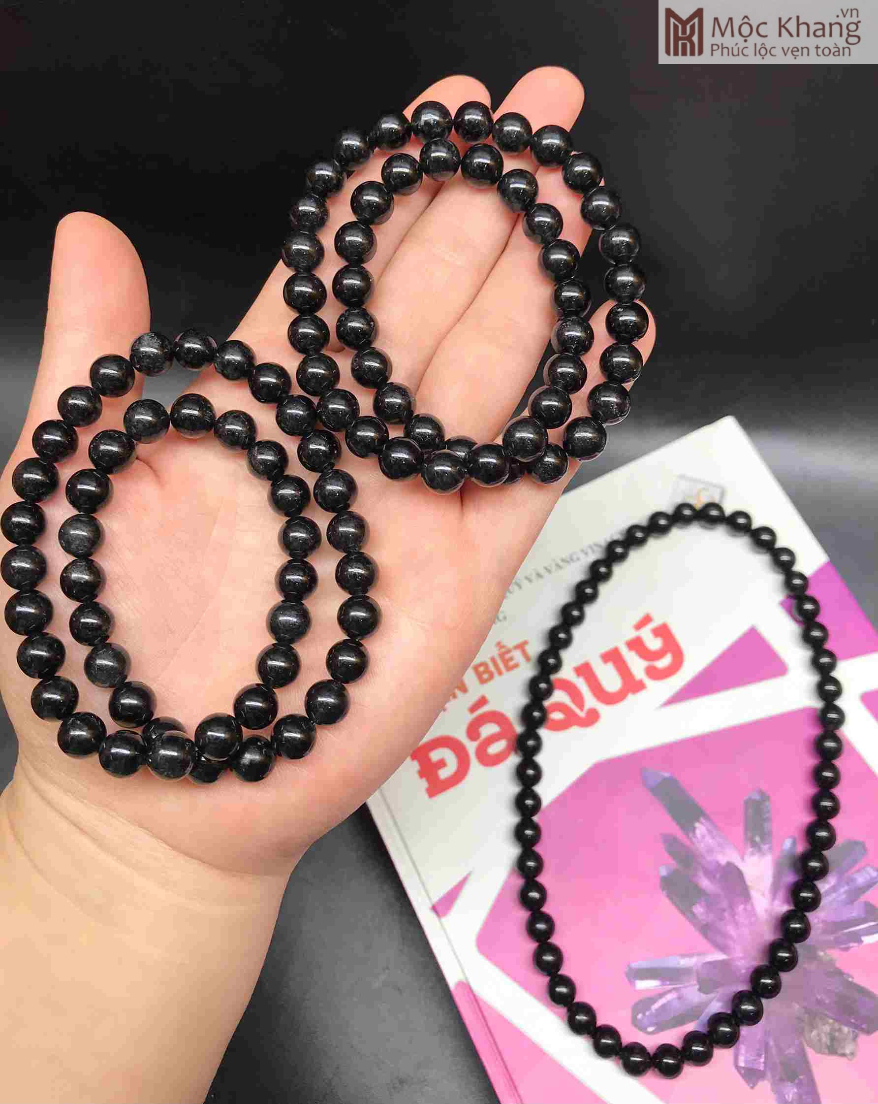 Chuỗi Thạch Anh Tóc Đen Đường Kính 8 (mm) Chuỗi Thạch Anh Tóc Đen