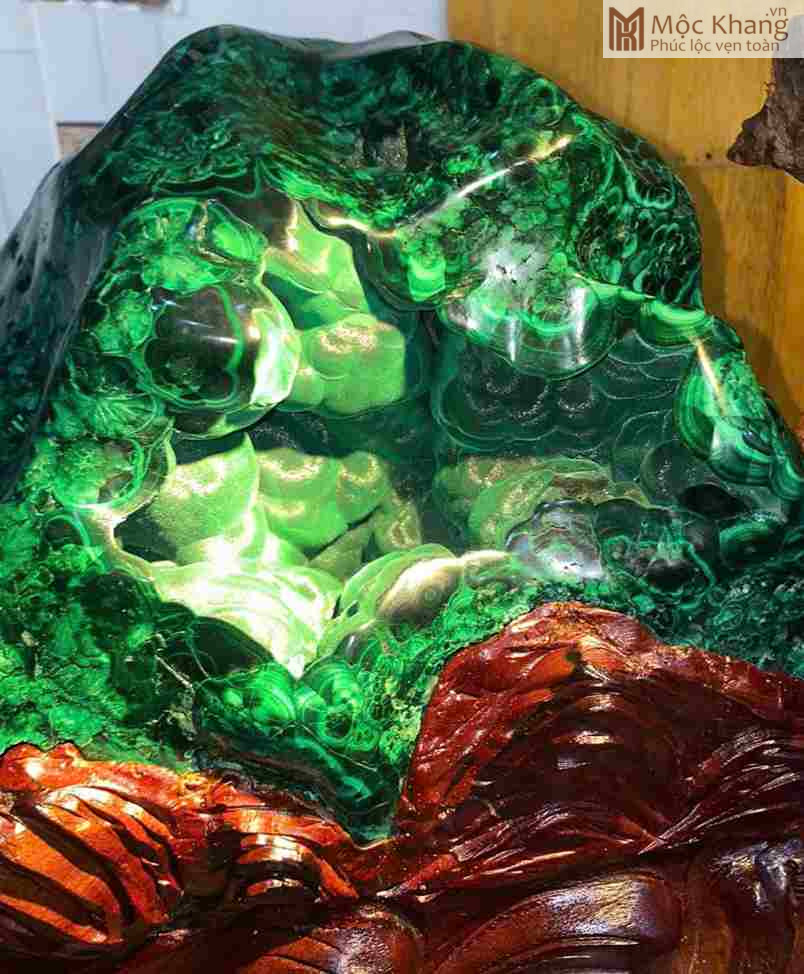 Hốc Đá Khổng Tước (Malachite) Cao 52 Ngang 35 (cm) (4)_4 Hoc Da Khong Tuoc Malachite Cao 52 Ngang 35 cm 4 4