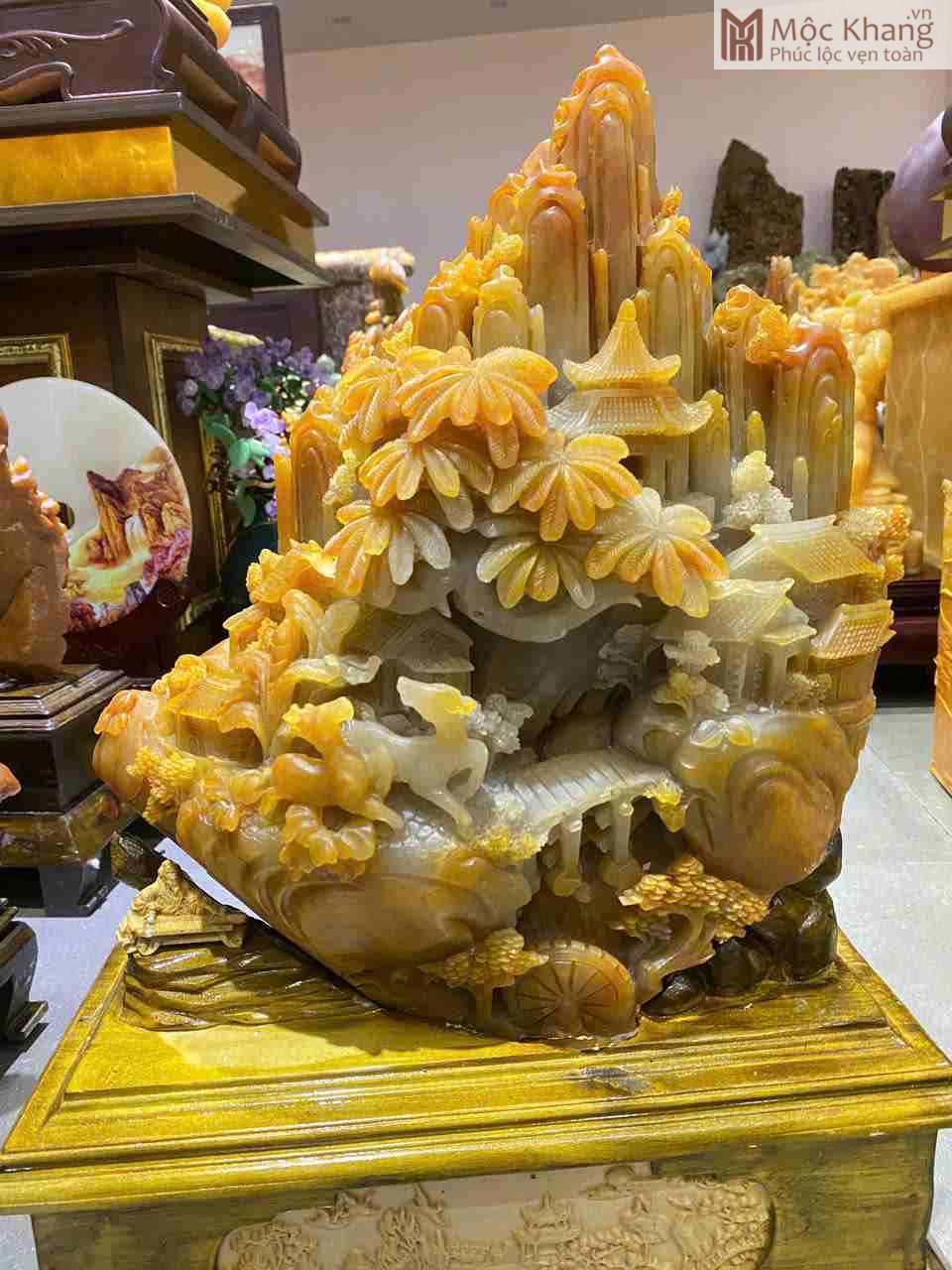Phong Cảnh Hữu Tình Ngọc thọ Sơn Cao 37 Ngang 33 (cm) (3)_3
