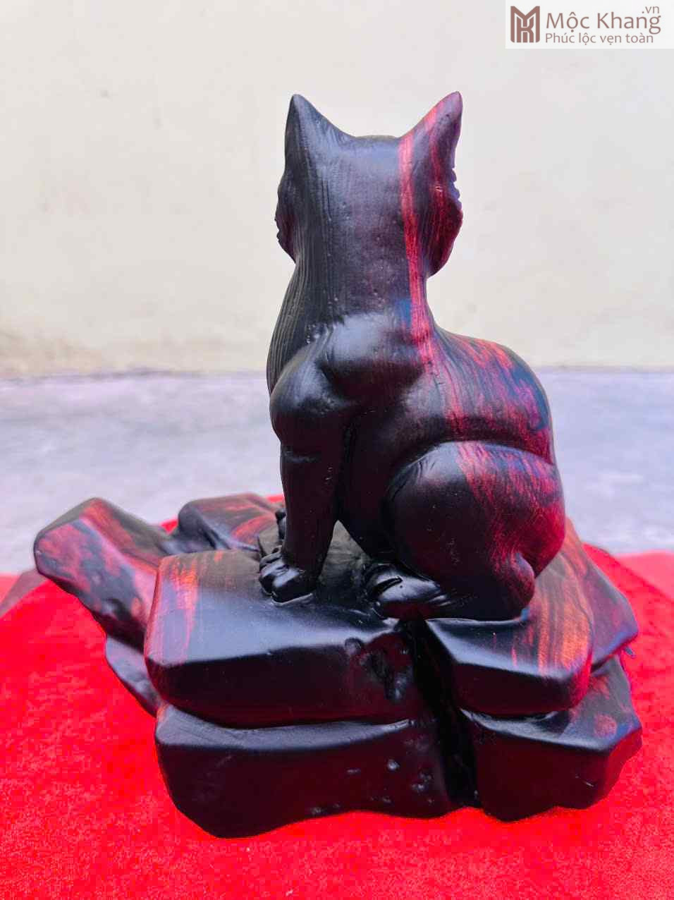 Tượng Mèo Tài Lộc Gỗ Trắc Cao 26 Ngang 29 Sâu 16 (cm) (3)_4 Tuong Meo Tai Loc Go Trac Cao 26 Ngang 29 Sau 16 cm 3 4