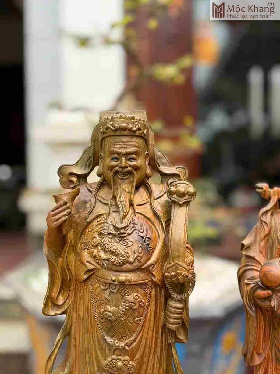 Tượng Phúc Lộc Thọ ( Tam Đa ) Gỗ Thủy Tùng Cao 46 Ngang 16 Sâu 15 (cm) (5)_6 Tuong Phuc Loc Tho Tam Da Go Thuy Tung Cao 46 Ngang 16 Sau 15 cm 5 6