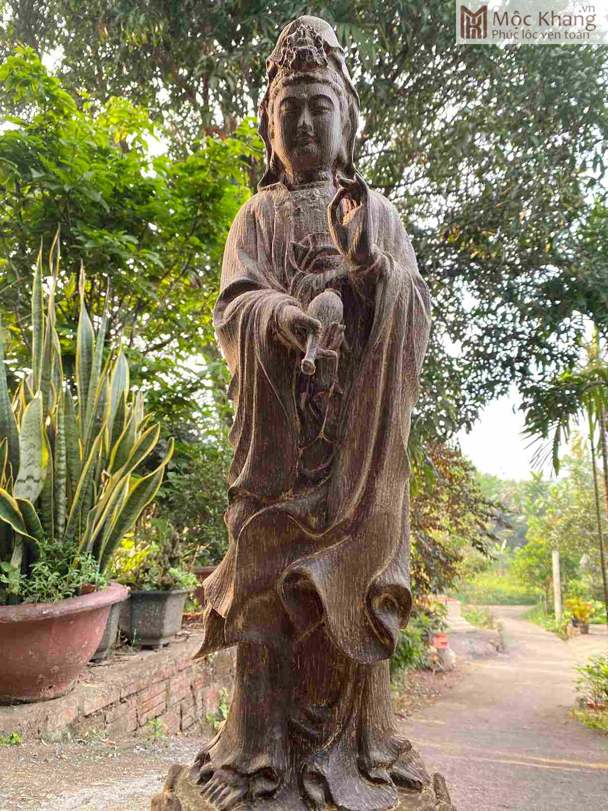 Tượng Quan Âm Trầm Hương Cao 79 Ngang 22 (cm) (1)_1 Tượng Quan Âm Trầm Hương