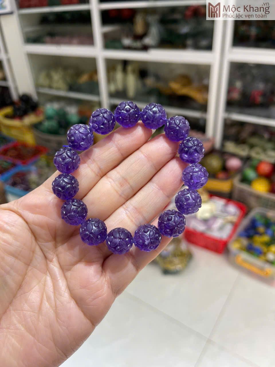 Vòng Tay Đá Thạch Anh Tím Đường Kính 13 (mm) (2) Vong Tay Da Thach Anh Tim Duong Kinh 13 mm 2