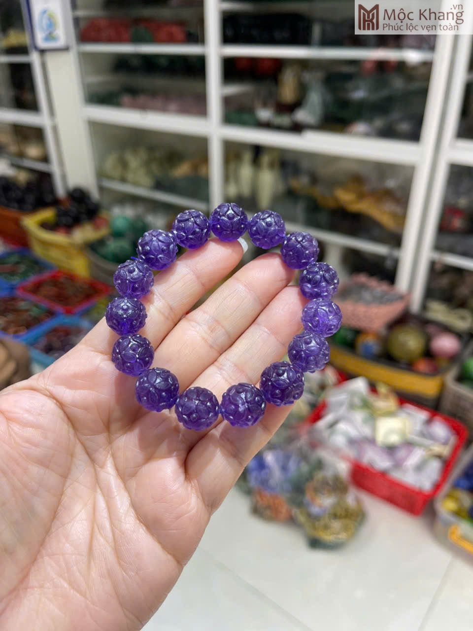 Vòng Tay Đá Thạch Anh Tím Đường Kính 13 (mm) (4) Vong Tay Da Thach Anh Tim Duong Kinh 13 mm 4