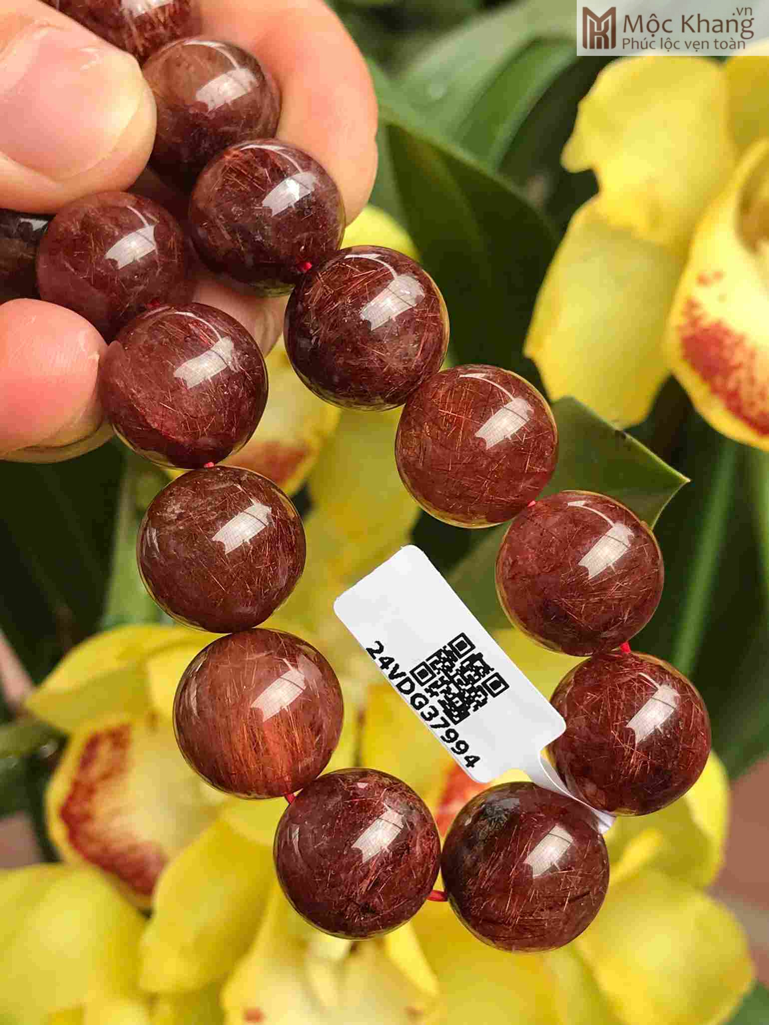 Vòng Tay Đá Thạch Anh Tóc Đỏ Nâu Đường Kính 15 (mm) (1)_1 Vong Tay Da Thach Anh Toc Do Nau Duong Kinh 15 mm 1 1
