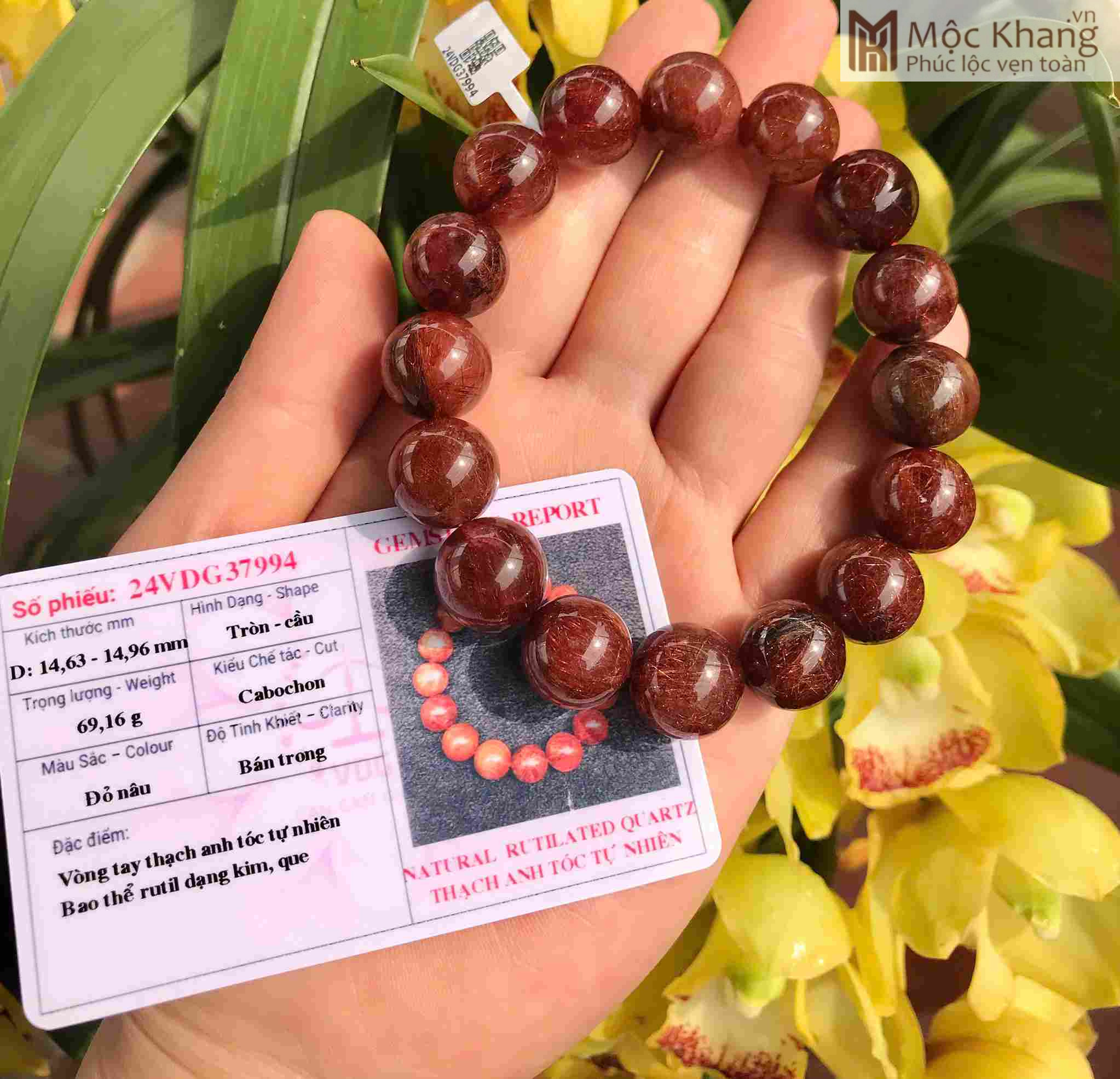 Vòng Tay Đá Thạch Anh Tóc Đỏ Nâu Đường Kính 15 (mm) (3)_3 Vong Tay Da Thach Anh Toc Do Nau Duong Kinh 15 mm 3 3