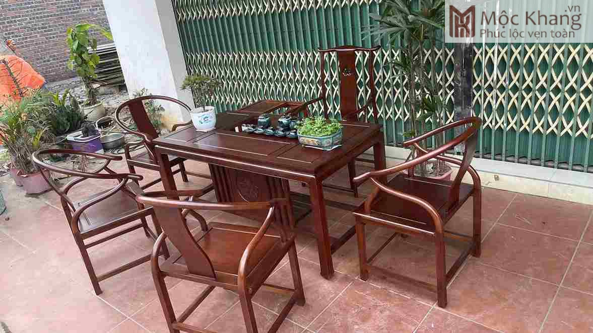 Bộ Bàn Trà Gỗ Hương Cao 78 Ngang 158 Sâu 81 (cm) (2)_2 Bộ Bàn Trà Gỗ Hương
