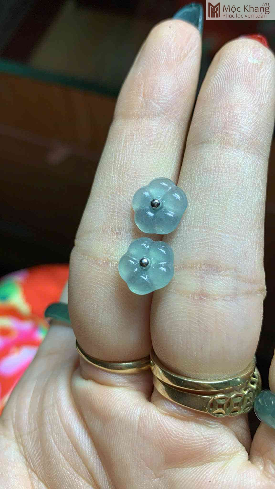Bông Tay Đá Cẩm Thạch (Jadeite) Đường Kính 9.8 (mm) (1)_1 Bông Tay Đá Cẩm Thạch (Jadeite)