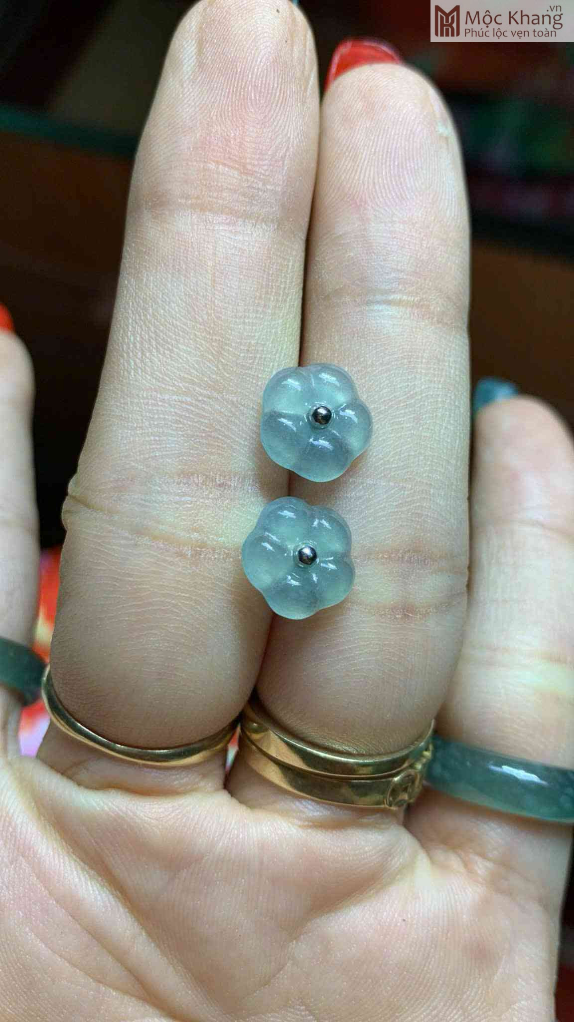 Bông Tay Đá Cẩm Thạch (Jadeite) Đường Kính 9.8 (mm) (2)_2 Bong Tay Da Cam Thach Jadeite Duong Kinh 9.8 mm 2 2