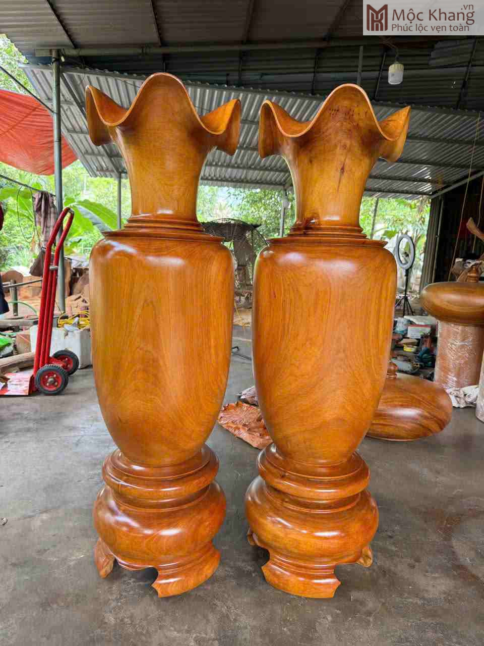 Cặp Lục Bình Gỗ Ngọc Am Cao 127 Ngang 38 (cm) (1)_1 Cặp Lục Bình Gỗ Ngọc Am