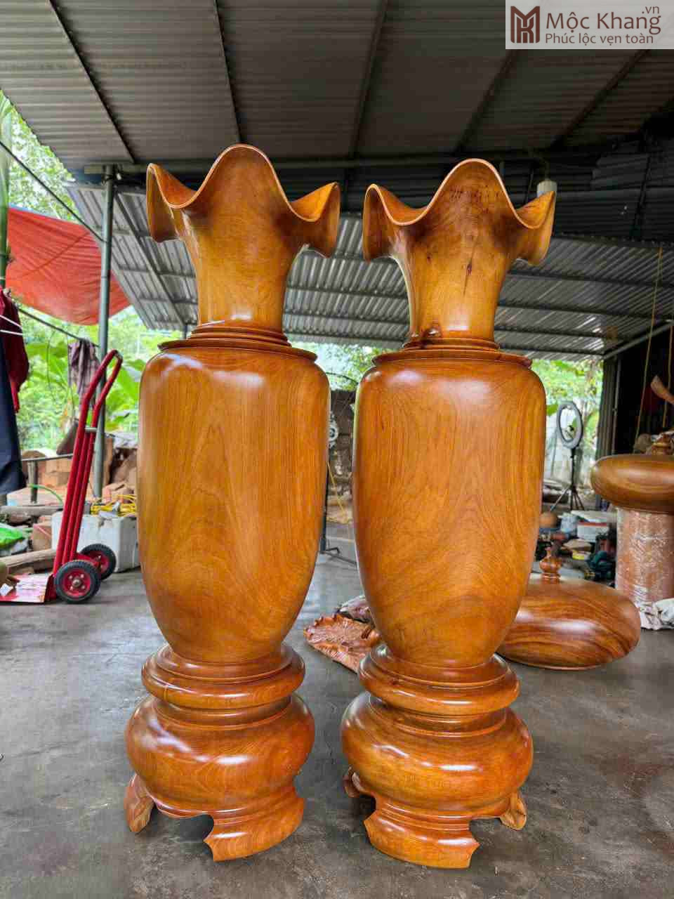 Cặp Lục Bình Gỗ Ngọc Am Cao 127 Ngang 38 (cm) (2)_2 Cap Luc Binh Go Ngoc Am Cao 127 Ngang 38 cm 2 2