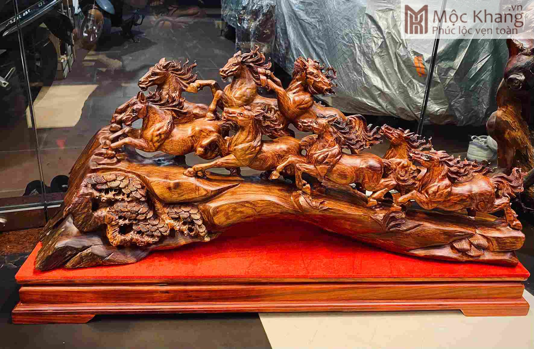 Cầu Bát Mã Phi Thiên Gỗ Cẩm Cao 96 Ngang 40 Sâu 22 (cm) (2)_2 Cầu Bát Mã Phi Thiên Gỗ Cẩm