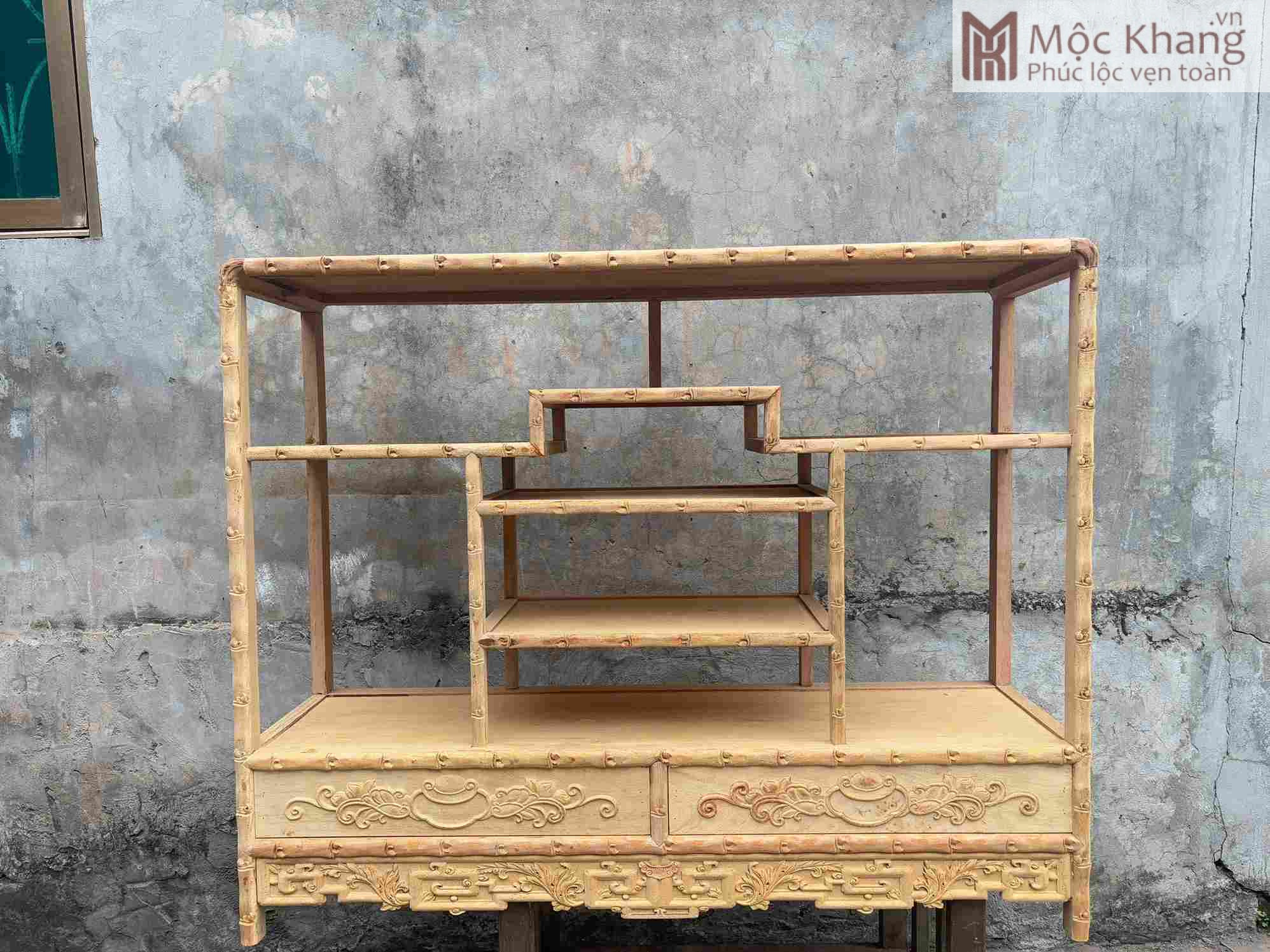 Kệ Trúc Gỗ Gụ Cao 97 Ngang 1m2 Sâu 35 (cm) (1)_1 Kệ Trúc Gỗ Gụ