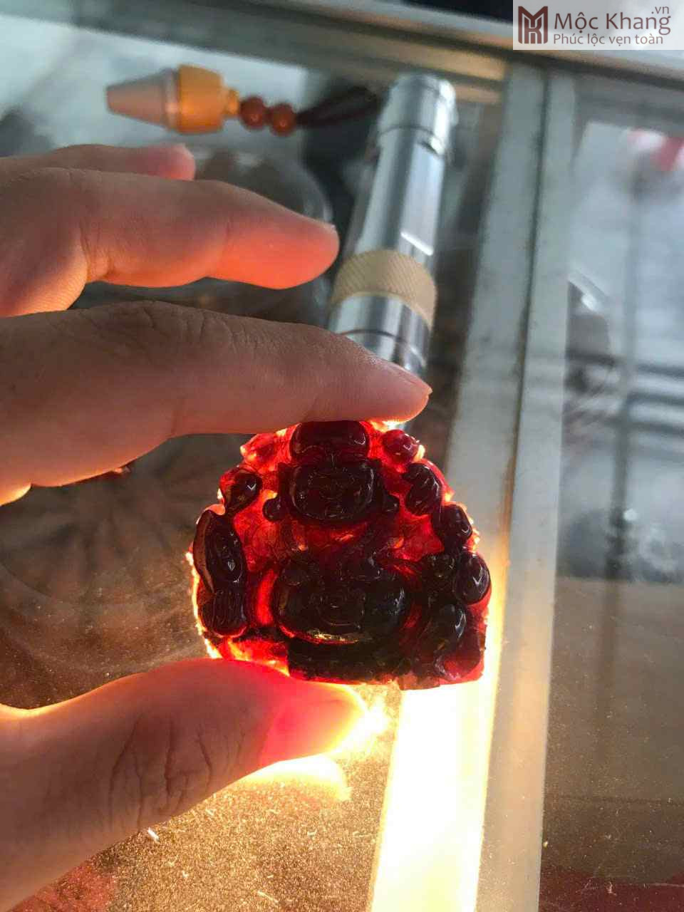 Mặt Dây Chuyền Di Lặc Đá Ngọc Hồng Lựu Cao 36 Ngang 43 (mm) (1)_2 Mặt Dây Chuyền Di Lặc Đá Ngọc Hồng Lựu