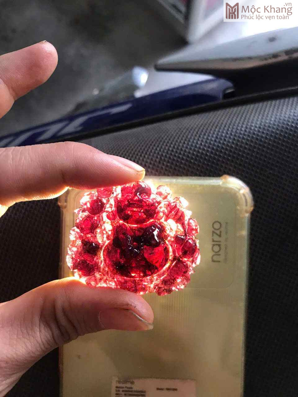 Mặt Dây Chuyền Di Lặc Đá Ngọc Hồng Lựu Cao 36 Ngang 43 (mm) (4)_5 Mặt Dây Chuyền Di Lặc Đá Ngọc Hồng Lựu